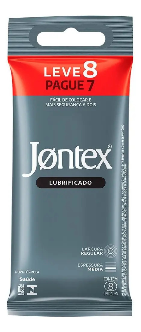 Preservativo Camisinha Jontex Lubrificado 8 unidades