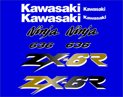 Kit Adesivo Compatível Kawasaki Ninja Zx6r 2003 Azul 600 