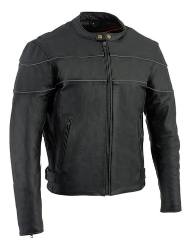 Milwaukee Leather 'reape' Chaqueta Elástica Lateral De Cuero