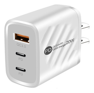 Cargador Carga Rapida 20w Pd Samsung Xiaomi iPhone 3 Puertos