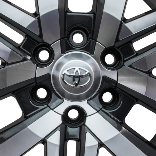 Roda K&r R72 18 7 Liga Leve 139mm Aro Toyota Hilux Cor Grafite Com Diamantado