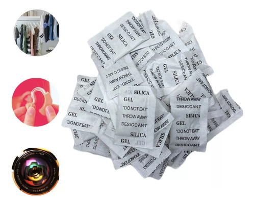 Silica Gel Desumidificador Sachê 2g Antimofo 1000 Unidades