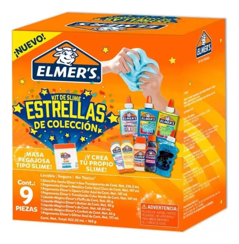 Kit De Slime Elmers Estrellas De Coleccion 9 Piezas