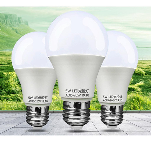 Bombilla Led De 3 Piezas Con Sensor, Luz Nocturna Para Inter