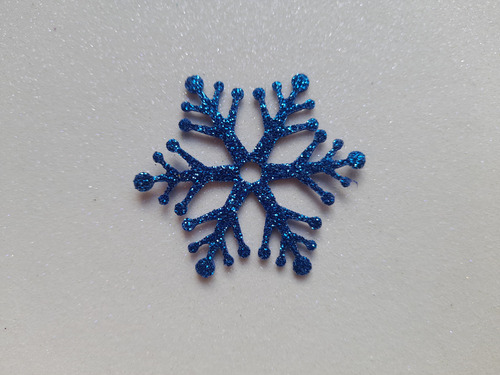 Copos De Nieve Frozen - Goma Eva Glitter (40 U Total) Azul Copos De Nieve Frozen 4.6 Cm.