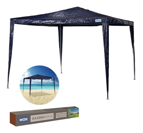 Tenda Gazebo Rafia 3x3 M Azul Camping Piscina Praia Eventos