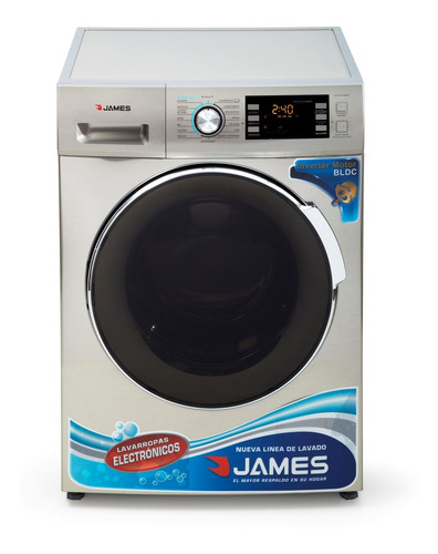 Imagen 1 de 3 de Lavarropas James Lr1016 Silver Inverter 10.5 Kg Pcm