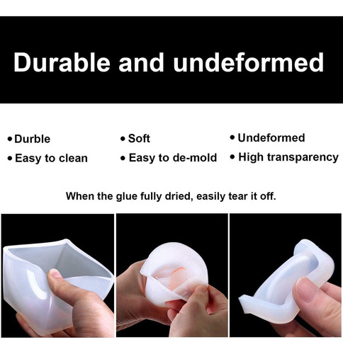 5 Moldes De Ferro Fundido De Silicone Para Resina Epo