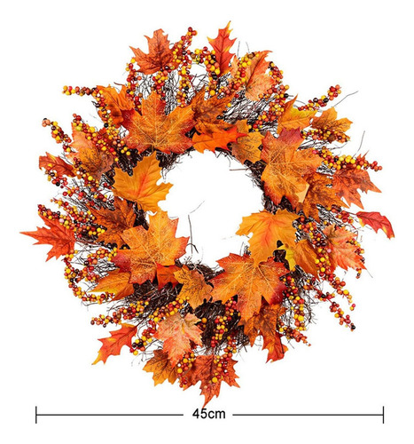 Mc . Corona De Acción De Gracias De Cosecha De Otoño 45cm