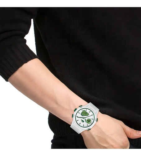 Reloj Lacoste Hombre Lc33 Multifuncion 2011364 Malla Blanco Bisel Blanco Fondo Blanco