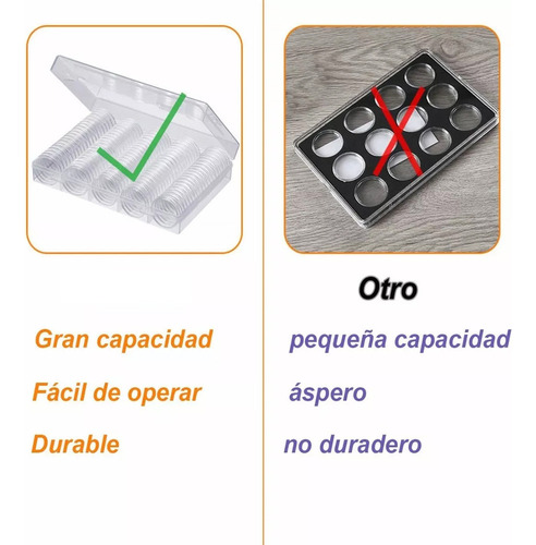 Cápsulas Para Monedas De 100 Piezas Con Caja De