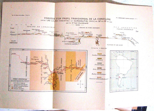 Mapa Antiguo 4 Patagonia 1898 Croquis Original Cordillera (Usado)