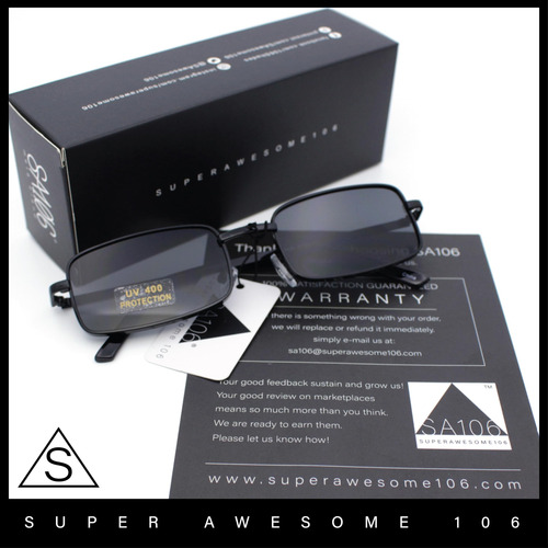 Sa106 Mens Retro Vintage Estrecha Rectangular Pimp Metal ...