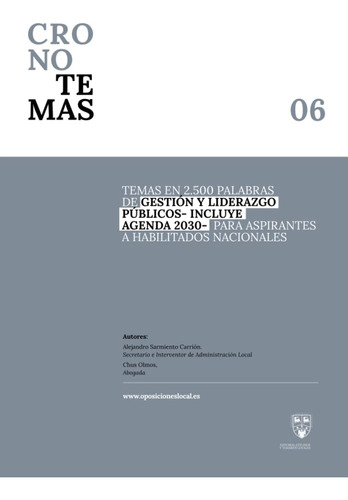 Libro: Temas En 2.500 Palabras De Gestión Y Liderazgo Públic