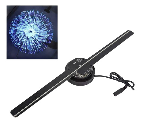 Ventilador Holográfico 3d Led Negro Proyector De Imag