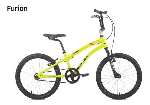 Bicicleta Aro 20 Houston Furion Aço - Freio V-brake Cor Amarela Fluor