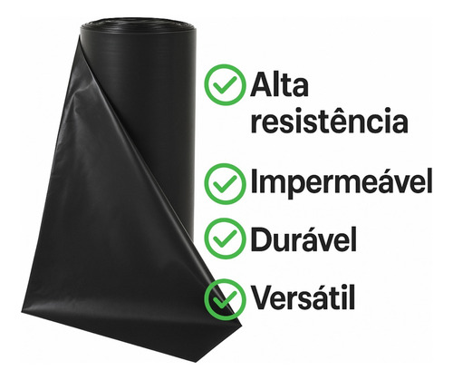 2 Lonas Plásticas Preta 4x100 Metros - Bobinas De 13kg Cada