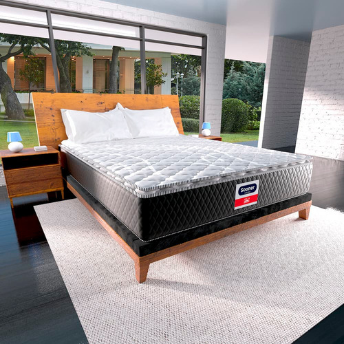 Colchón Queen Size Ortopédico + 2 Almohadas Atlas Basics