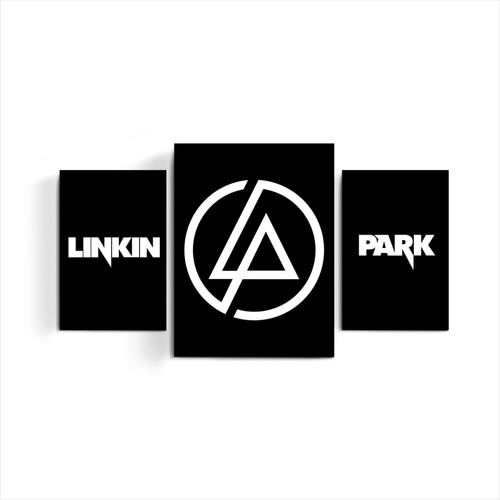 Cuadro Triptico Linkin Park  Musica Banda Rock Tic Time Deco