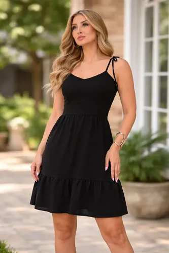 Vestido Feminino Curto Rodado Verão Alça De Amarrar Soltinho