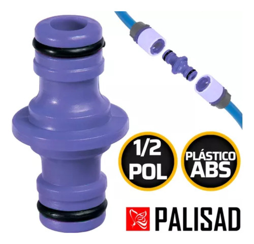 Conector Duplo P/ Engate Rápido 1/2' Polegada - Palisad