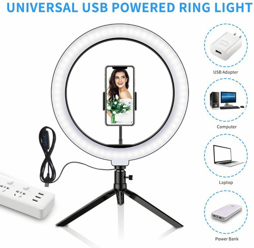Luz De Anillo Led 26cm 3 Colores Wireless Control Remoto