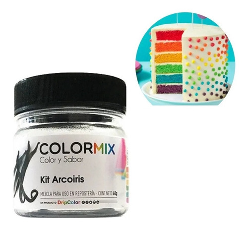 Imagen 1 de 6 de Colorante Comestible Polvo Colormix Arcoiris Kit X 6 Colores