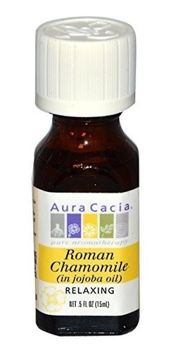 Aura Cacia Aceite Esencial, Manzanilla Romana, 0,5 Onza Líqu