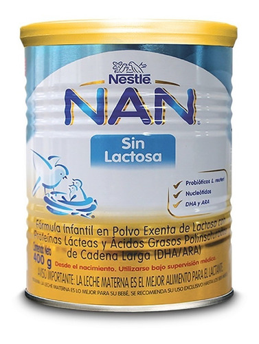 Formula Infantil Nan Sin Lactosa X400 Gr