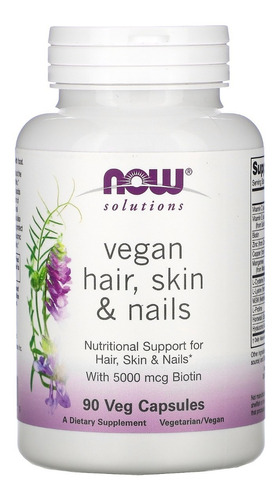 Now Foods Vegan Hair Skin & Nails Pelo Piel Y Uñas 90cap Sfn
