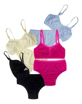 Comprar Kit 4 Conjunto De Calcinha E Sutiã Juvenil Para Menina Moça