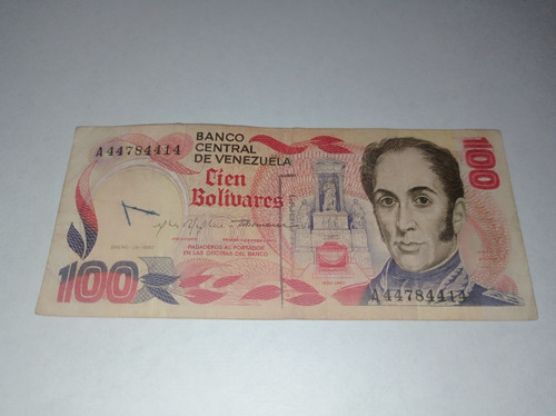 Billete De 100 Bolívares 1980