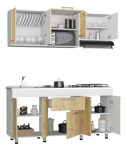 Cocina 180 Union Meson Homecollection Duna Blanco Color Duna Blanco IZQ