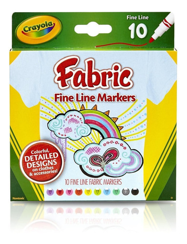 Crayola Fine Line - Marcadores De Tela (10 Unidades)