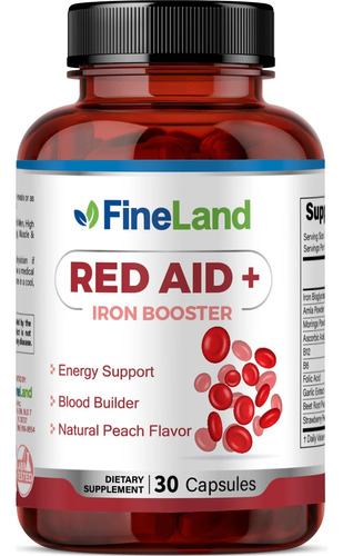 Fineland Red Aid + Suplemento Hierro 30cap Apoyo Energético