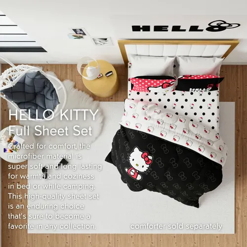 Franco Hello Kitty Bedding - Juego De Sábanas De Microfibr.