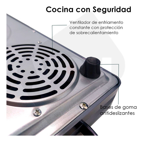 Set De 2 Parrillas Estufa De Induccion Magnetica 4 Modos You Gris