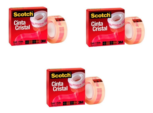 3x Cinta Cristal Scotch® 19mmx20m 3m Envío A Todo Chile