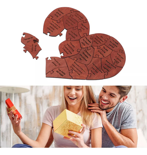 Puzle De Madera En Forma De Corazón, Regalo De San Valentín