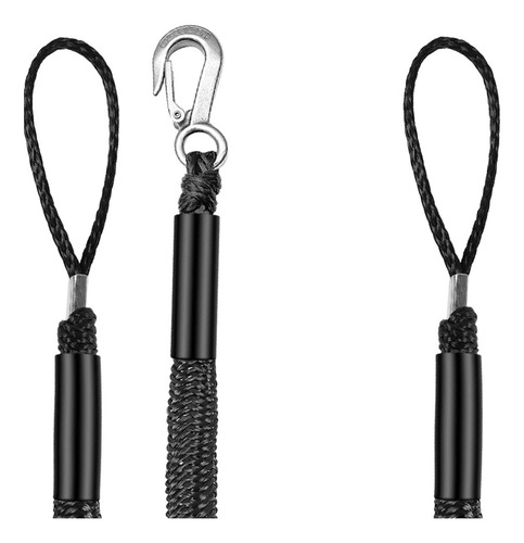 2x Anchor Bungee Dock Line Dockline Cuerda De Negro Negro