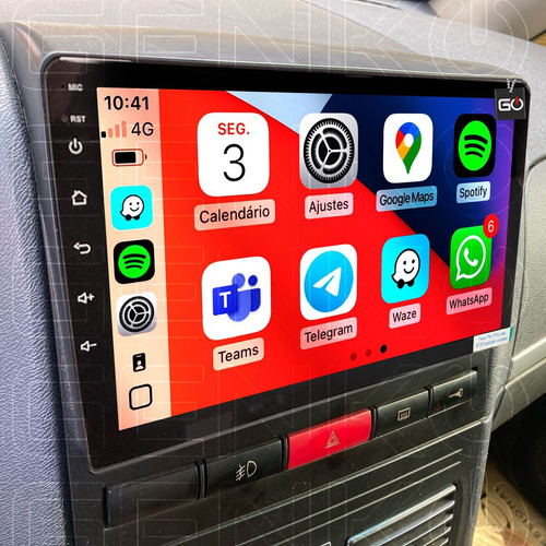 Multimidia Carplay Sem Fio Strada Adventure Android 9poleg Cor Fiat Strada 2006 Moldura Cinza