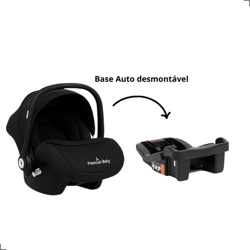 Carrinho De Bebê Moisés Com Bebê Conforto Kansas Preto/prata