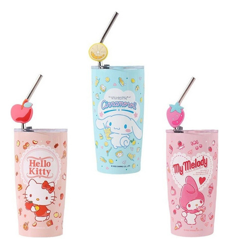 Vaso Aislante Sanrio My Melody Cinnamoroll De Acero De 600 M