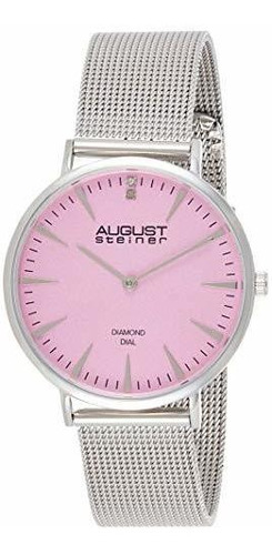 Reloj De Ra - Women's Pink Dial Quartz Diamond Stainless Ste