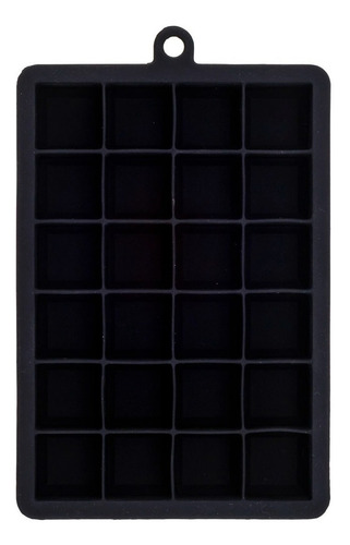 Forma De Gelo 24 Cubos 20 X 13 X 3cm Em Silicone Preto