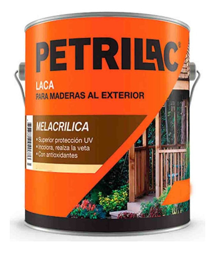 Laca Melacrilica Petrilac Doble Filtro Uv Int/ext X 4lts Rex Color Brillante