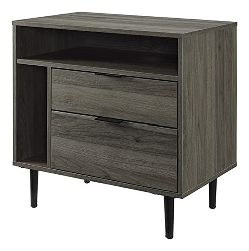 Walker Edison Modern Wood Nightstand Side Table Bedroom Stor