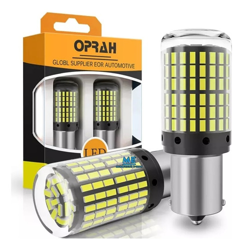 Par Super Led 1 Polo Branco Ré Freio Neblina Carro 144 Leds