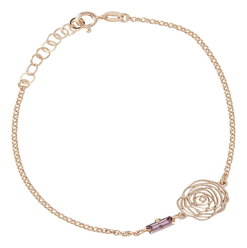 Pulsera De Plata Esterlina 925 Amatista Rose