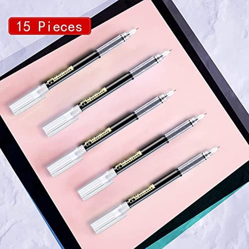 Bolígrafos Rollerball Vitoler, Paquete De 15 Bolígrafos De Negro-azul
